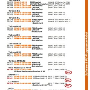 Programmier Software  alle Team Geräte