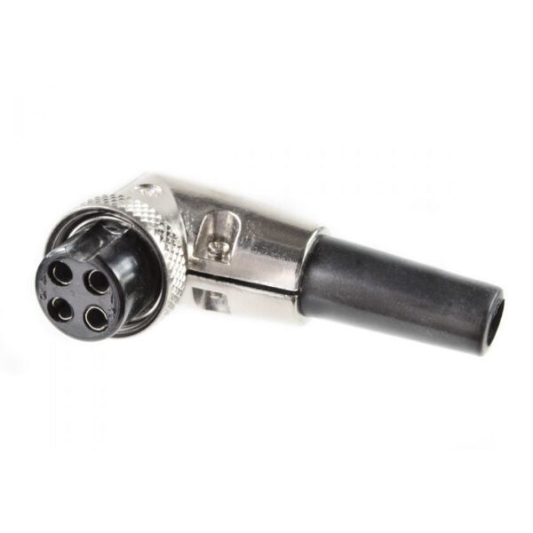 Mikrofonstecker 4-Pol. Winkel mit Knickschutz