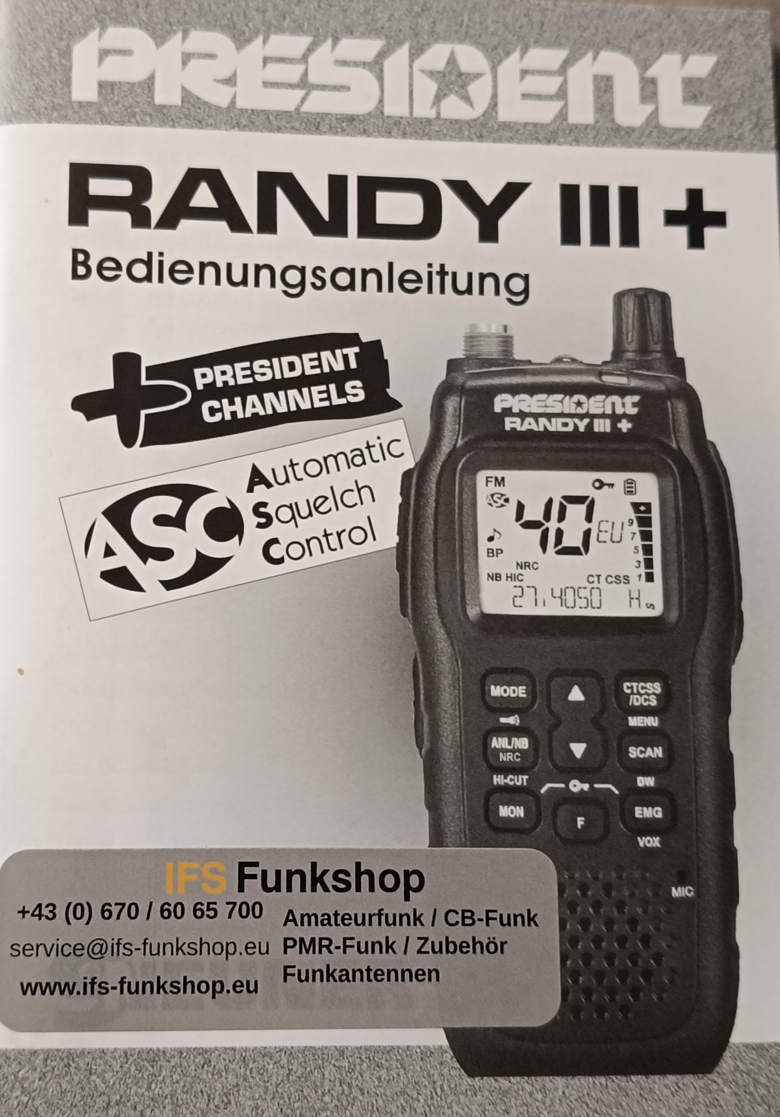 Anleitung Deutsch President Randy III PLUS 1 Anleitung Deutsch President Randy III PLUS