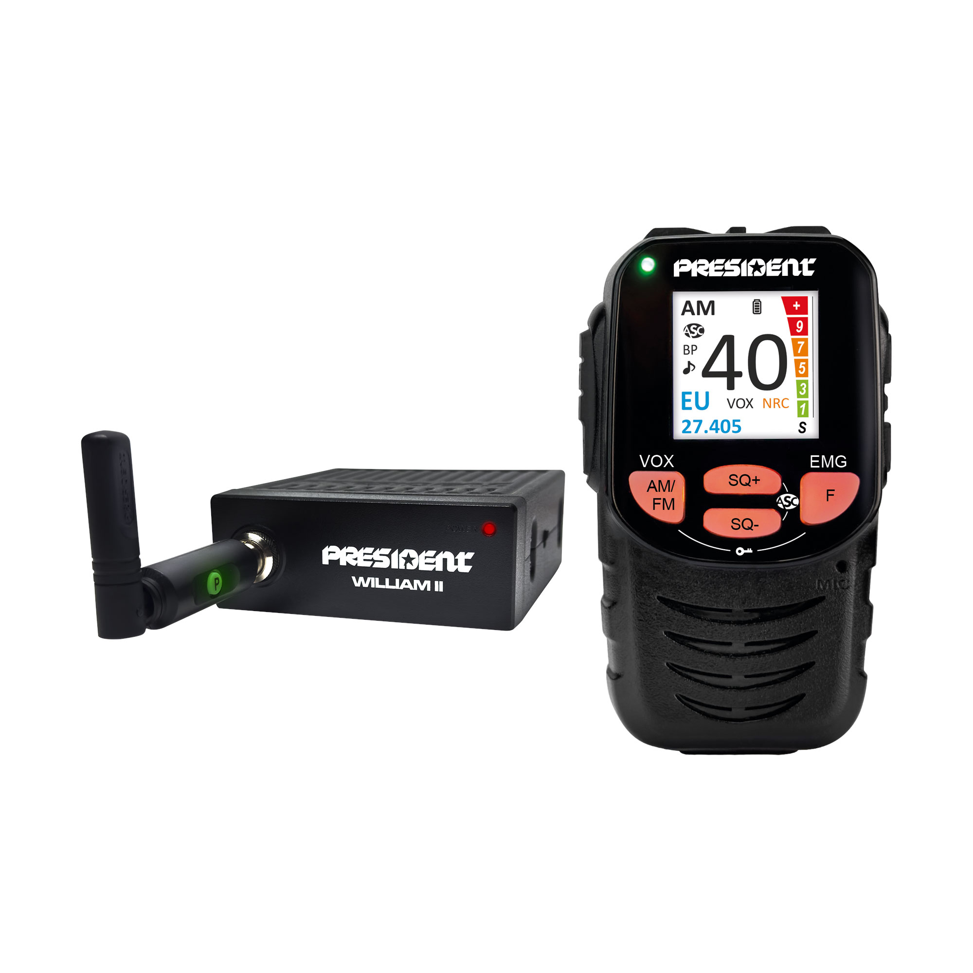 President William II CB-Gerät mit drahtlosem Bedienteil 1 President William II CB-Gerät mit drahtlosem Bedienteil