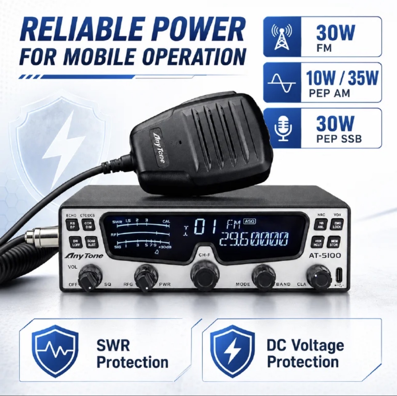 Anytone AT-5100 BT 10m-Allmode-Gerät mit Bluetooth 3 Anytone AT-5100 BT 10m-Allmode-Gerät mit Bluetooth – Bild 3
